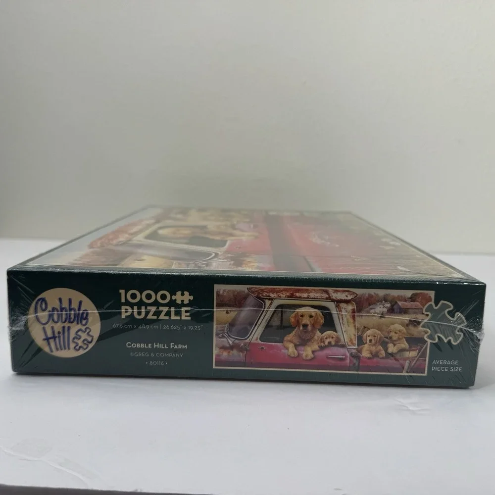 NIB Sealed Cobble Hill Jigsaw Puzzle Vintage Truck Golden‎ Retriever Dogs Puppy